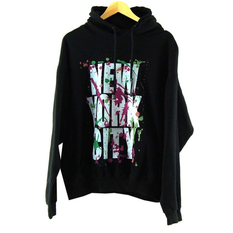 Black Graphic Hooded Sweatshirt