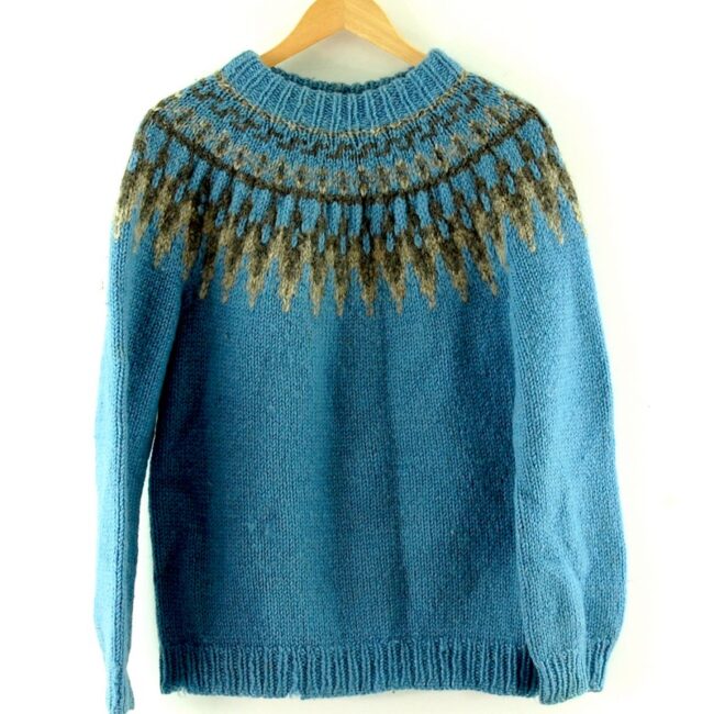 Blue Nordic Sweater Womens