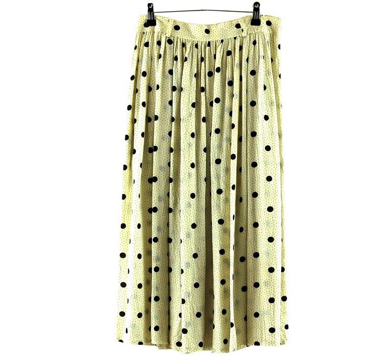 White Skirt With Black Polka Dots