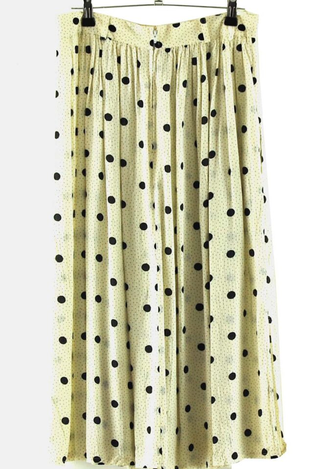 Back White Skirt With Black Polka Dots