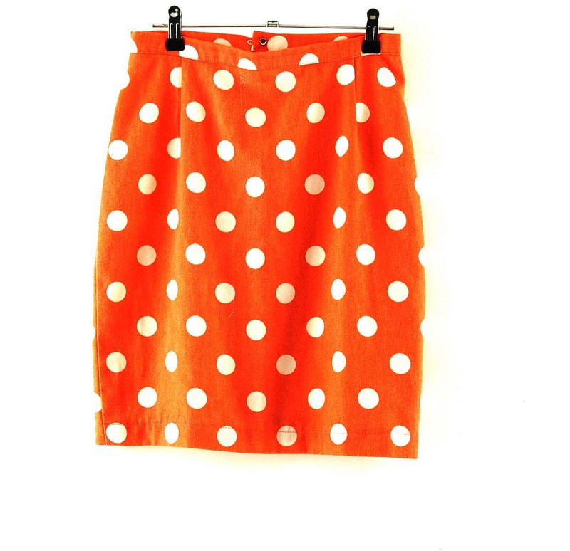 Orange And White Polka Dot Skirt 6