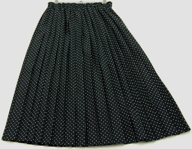 Back Black And White Polka Dot Skirt