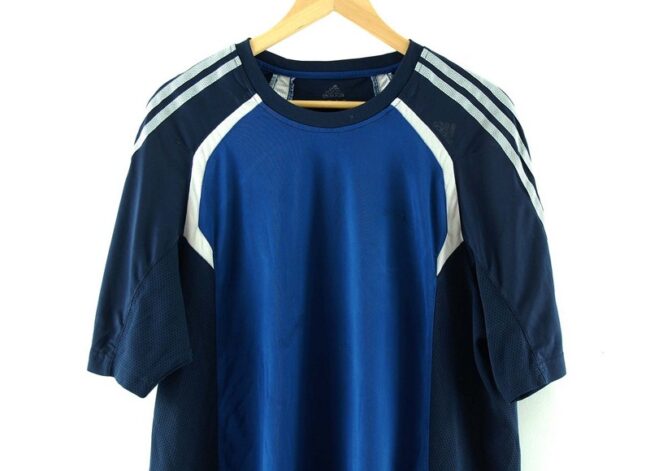 Front Close Up Adidas Blue T Shirt Mens