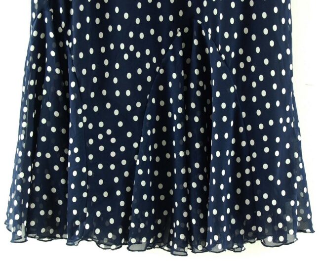 Bottom Close Up Blue White Polka Dot Skirt