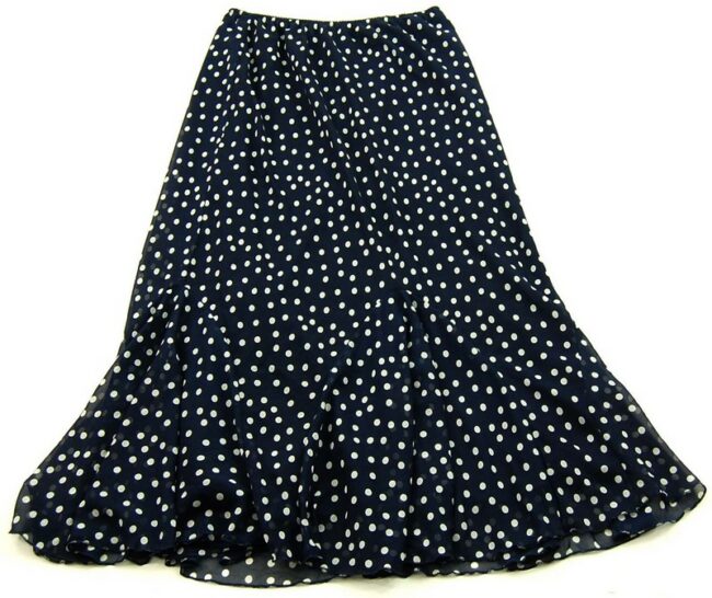 Blue White Polka Dot Skirt