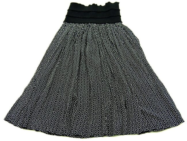 Black And White High waisted Polka Dot Skirt