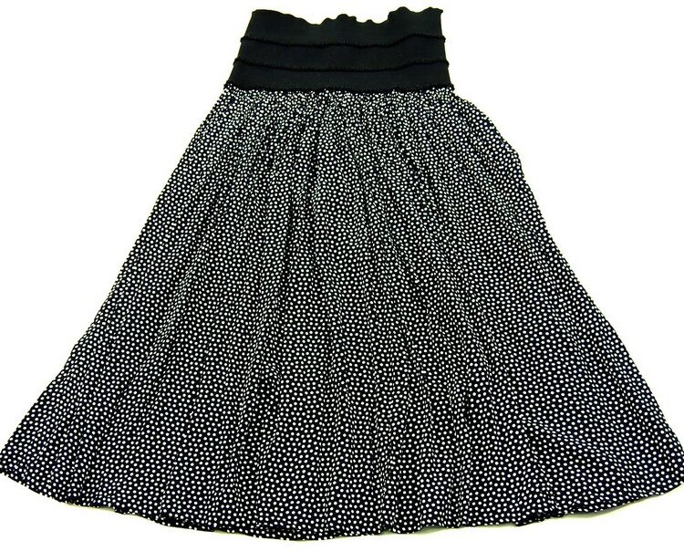 Black And White High waisted Polka Dot Skirt