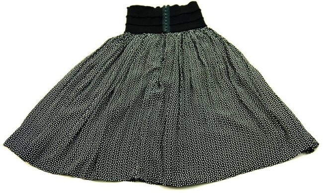 Back Black And White High waisted Polka Dot Skirt