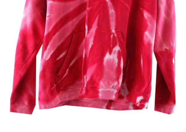 Front Bottom Tie Dye Pink Hooded Sweatshirt