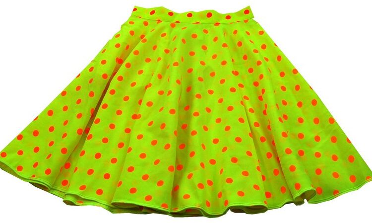 Yellow Polka Dot Midi Skirt