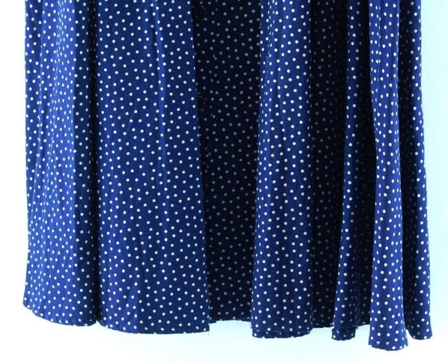 Bottom Close Up Dark Blue Polka Dot Skirt