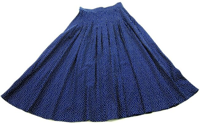 Back Dark Blue Polka Dot Skirt