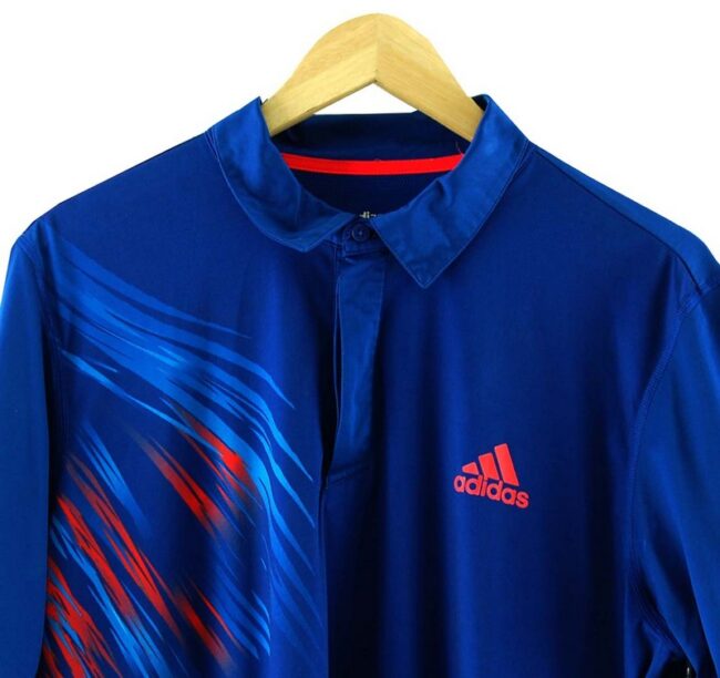 Top Close Up Adidas Navy Blue Polo T Shirt