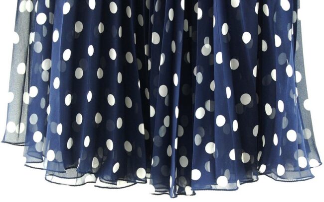 Bottom Close Up Polka Dot Skirt Navy