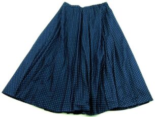 Navy Blue Skirt With White Polka Dots