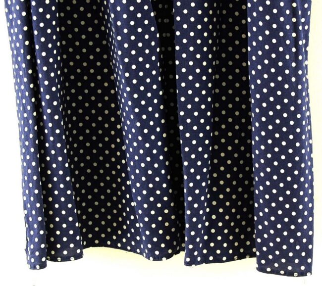 Bottom Close Up Navy Blue Polka Dot Skirt