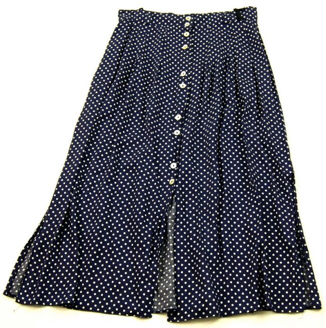 Navy Blue Polka Dot Skirt