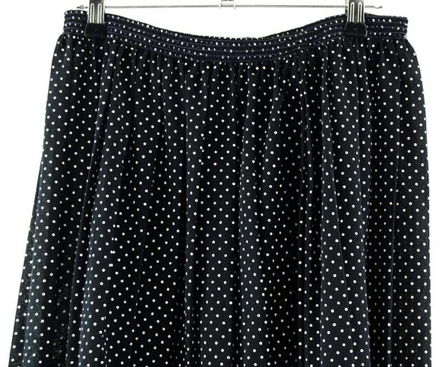 Top Close Up Black Midi Polka Dot Skirt