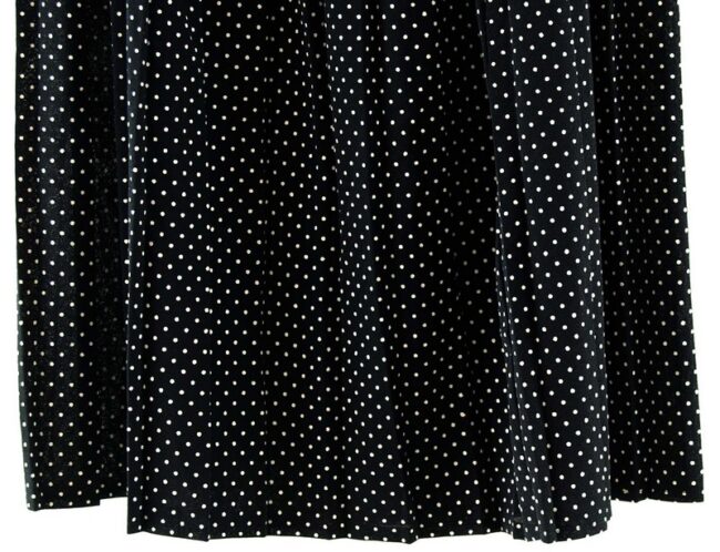 Bottom Close Up Black Midi Polka Dot Skirt