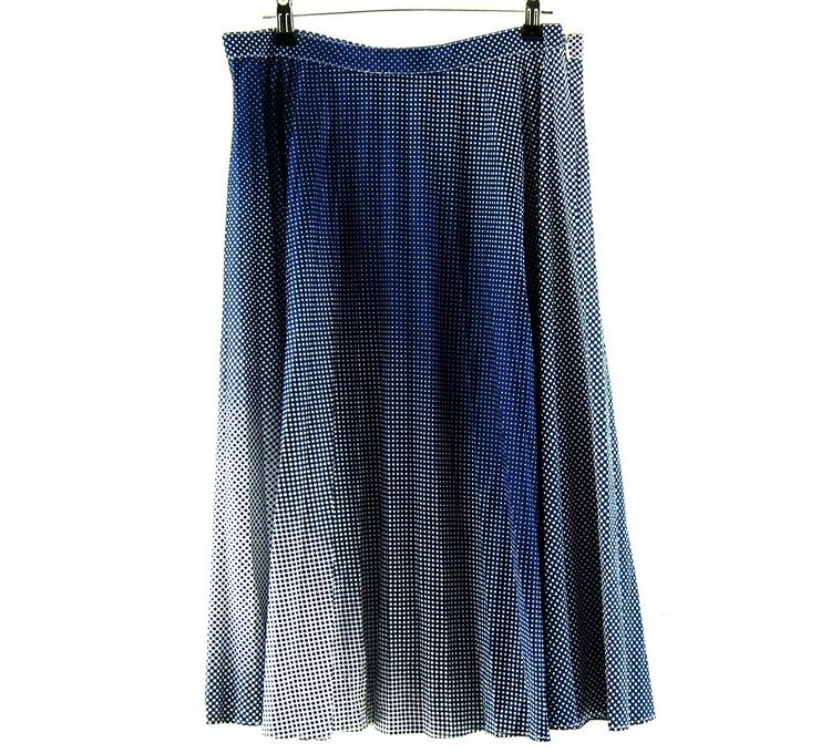 90s Blue Polka Dot Skirt