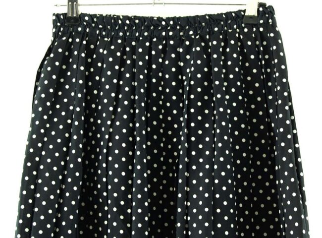 Top Close Up 80s Black Midi Polka Dot Skirt