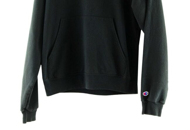 Bottom Close Up Champion Black Sweatshirt Hoodie