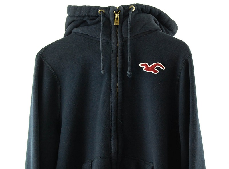 Hollister Hoodie Navy Blue- UK L - Blue 17 Vintage Clothing