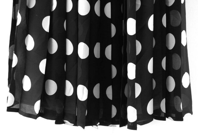 Bottom Close Up Polka Dot Black Skirt