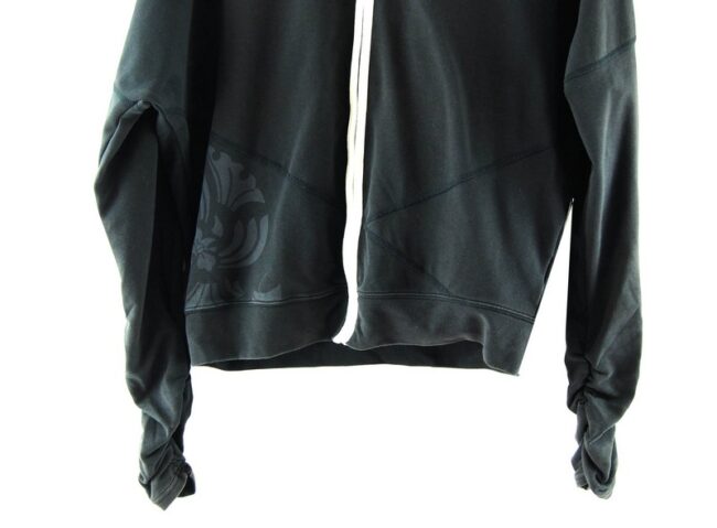 Front Bottom Close Up Nike Dri Fit Full Zip Hoodie Ladies