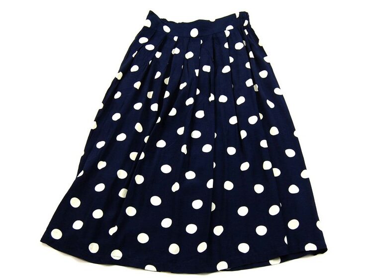 Blue Polka Dot Maxi Skirt