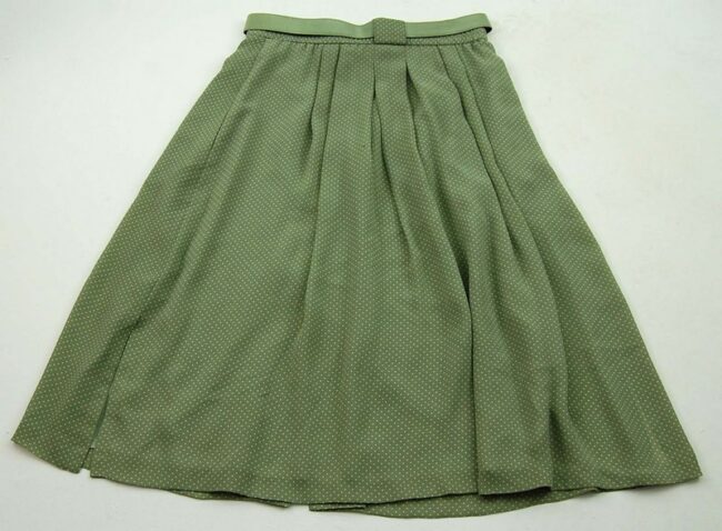 Back Flat Sage Green Polka Dot Skirt