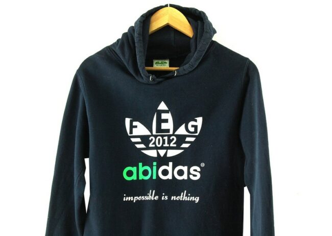 Front Close Up Navy Blue Hoodie Mens