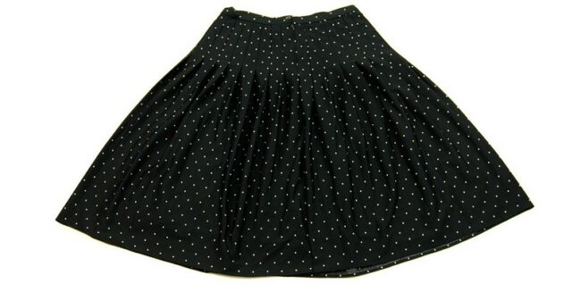 Back Midi Black And White Polka Dot Skirt