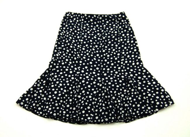 Back Blue Skirt With White Polka Dots