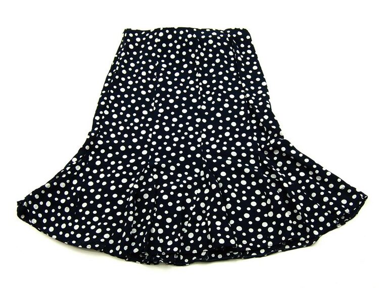 Blue Skirt With White Polka Dots