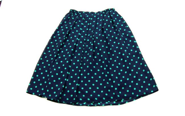 Back Navy Polka Dot Skirt