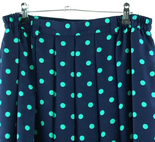 Top Close Up Navy Polka Dot Skirt