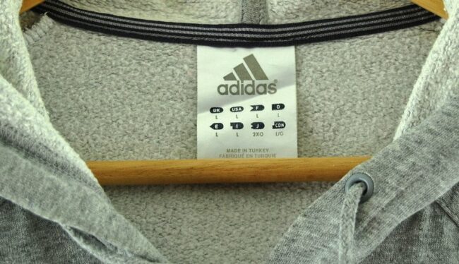 Label Adidas Sweatshirt Hooded Grey