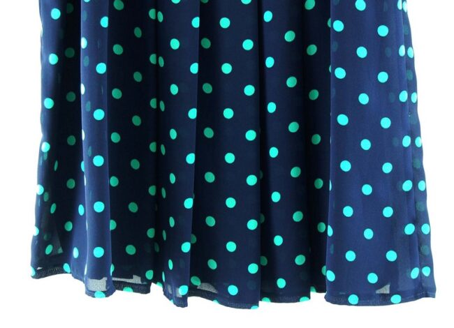 Bottom Close Up Navy Polka Dot Skirt