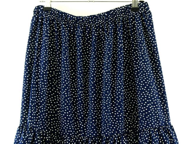 Top Close Up 90s Navy Polka Dot Midi Skirt