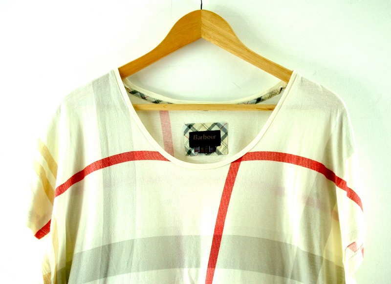 Front Close Up Barbour Dress Tartan T - Shirt