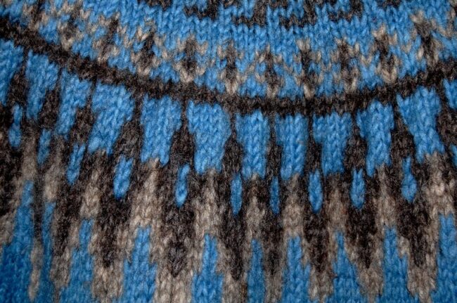 Pattern Close Up Blue Nordic Sweater Womens