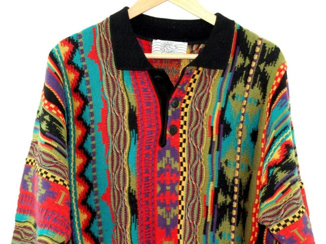 Front Close Up 90s Mens Coogi Style Jumper