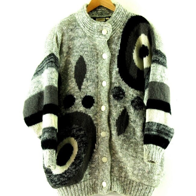 Grey Mohair Cardigan Womens