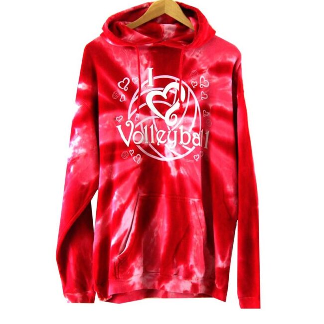 Tie Dye Red Hooded Sweatshirt