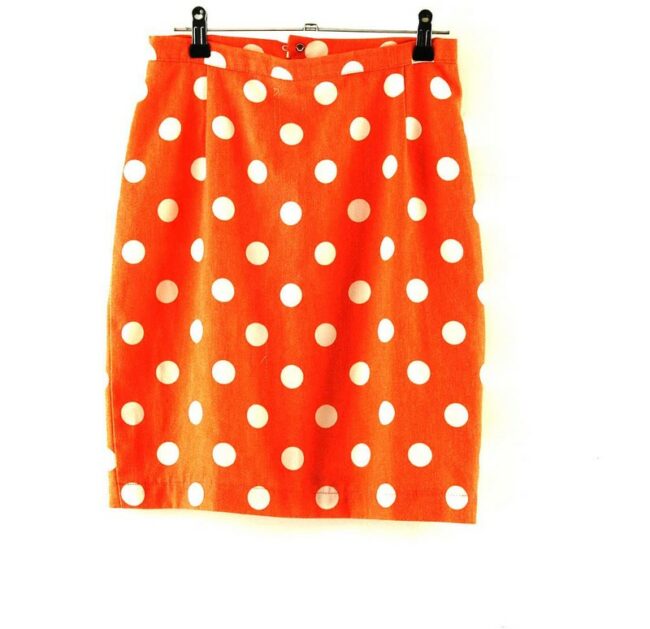 Orange And White Polka Dot Skirt