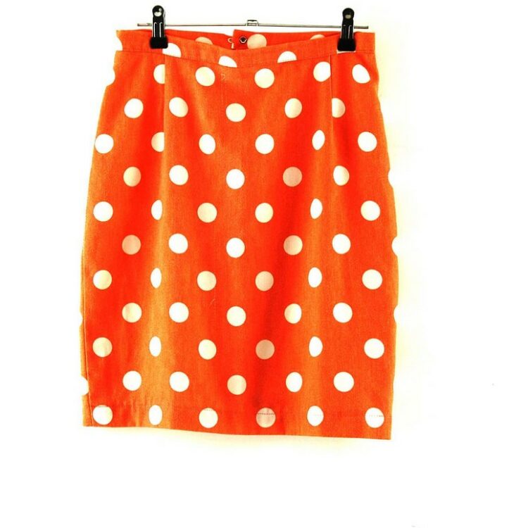 Orange And White Polka Dot Skirt