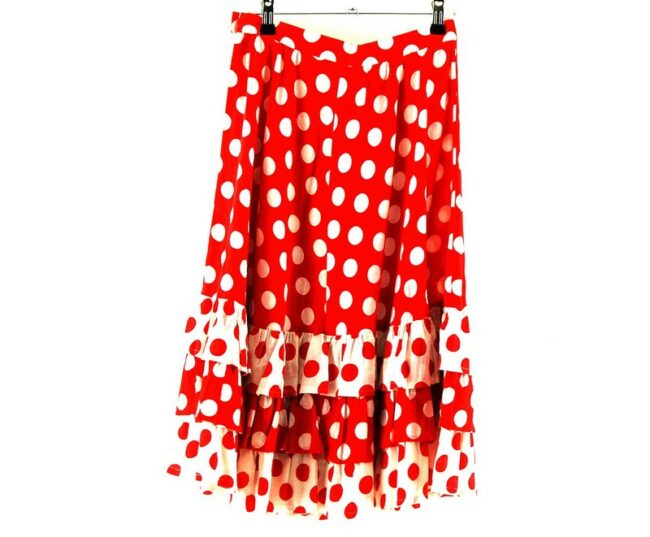 Red And White Polka Dot Ruffle Skirt