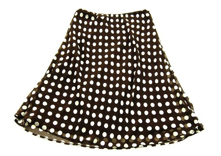 Brown And White Polka Dot Skirt