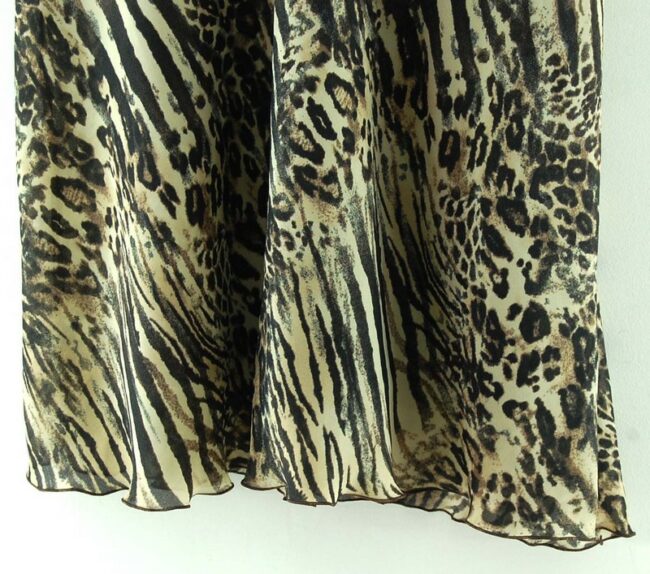 Hem Close Up Animal Print Midi Skirt